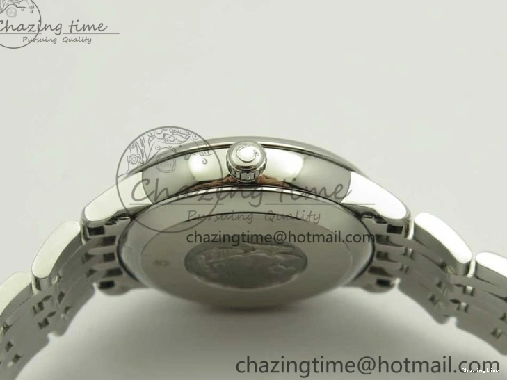 0421 TopPick De Ville Prestige Ladies 32.7mm SS MKF 1:1 Best Edition Blue Dial Diamonds Markers on SS Bracelet MIYOTA 7972